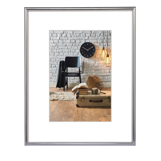 Hama Bilderrahmen Sevilla Dekor 70 x 100 cm (B x H) 50 x 70 cm (B x H) Reflexglas Kunststoff silber matt