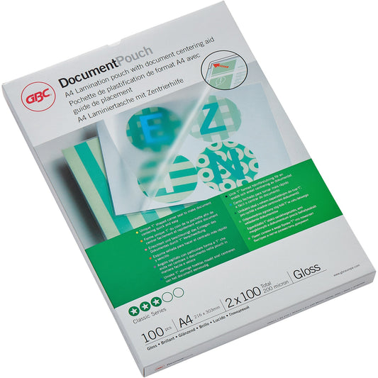 GBC® Laminierfolie DocumentT Pouch 216 x 303 mm (B x H) DIN A4 100µm glänzend 100 St./Pack.
