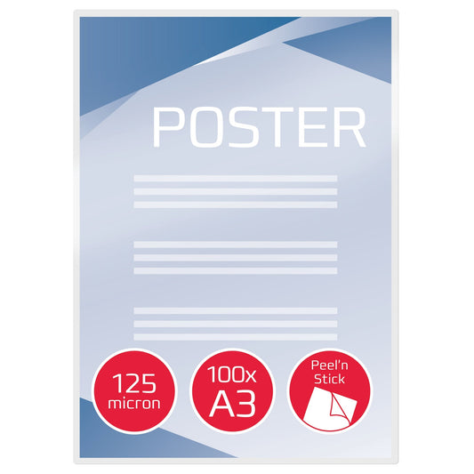 GBC® Laminierfolie Peel'nStickTPouch 303 x 426 mm (B x H) DIN A3 125µm glänzend 100 St./Pack.