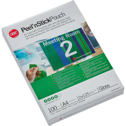 GBC® Laminierfolie Peel'nStickTPouch 216 x 303 mm (B x H) DIN A4 125µm glänzend 100 St./Pack.