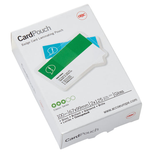 GBC® Laminierfolie CardTPouch 67 x 99 mm (B x H) 125µm glänzend 100 St./Pack.