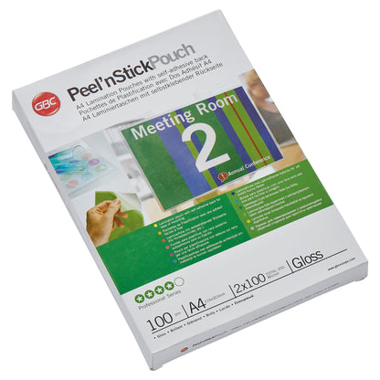 GBC® Laminierfolie Peel'n Stick 216 x 303 mm (B x H) DIN A4 100µm glänzend 100 St./Pack.