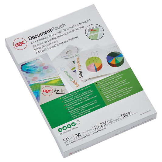 GBC® Laminierfolie DocumentT Pouch 216 x 303 mm (B x H) DIN A4 250µm glänzend 50 St./Pack.