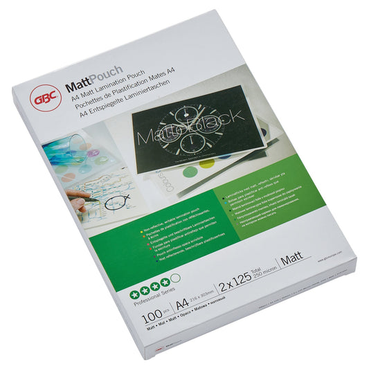 GBC® Laminierfolie MattTPouch 216 x 303 mm (B x H) DIN A4 125µm matt 100 St./Pack.