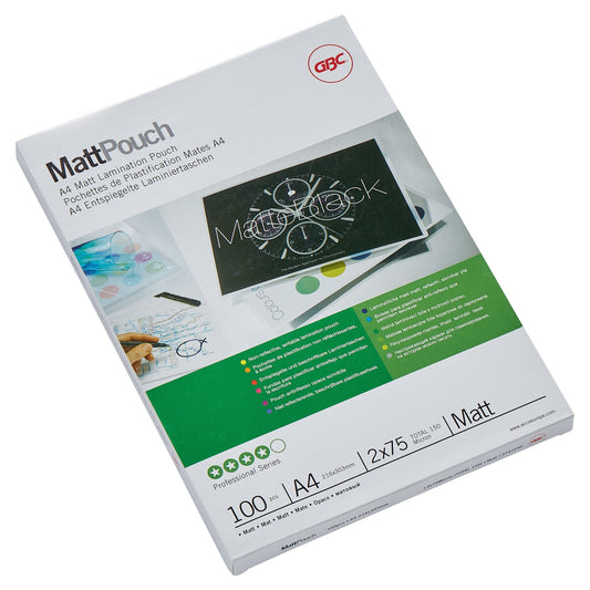 GBC® Laminierfolie MattTPouch 216 x 303 mm (B x H) DIN A4 75µm matt 100 St./Pack.