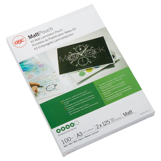 GBC® Laminierfolie MattTPouch 303 x 426 mm (B x H) DIN A3 125µm matt 100 St./Pack.