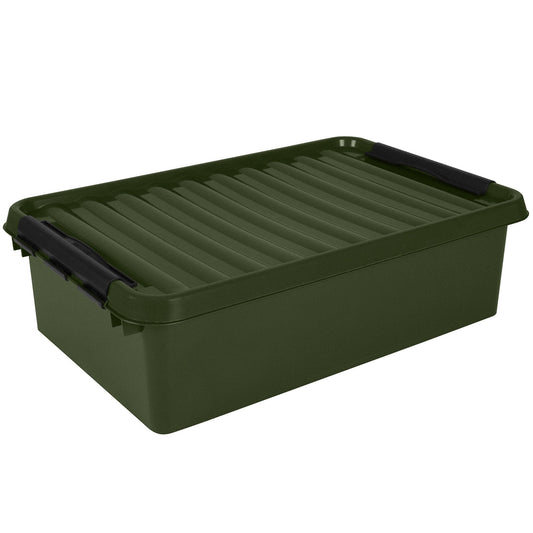 Sunware Aufbewahrungsbox q-line Recycelt 40 x 18 x 60 cm (B x H x T) 32l Kunststoff, 95 % recycelt grün/schwarz