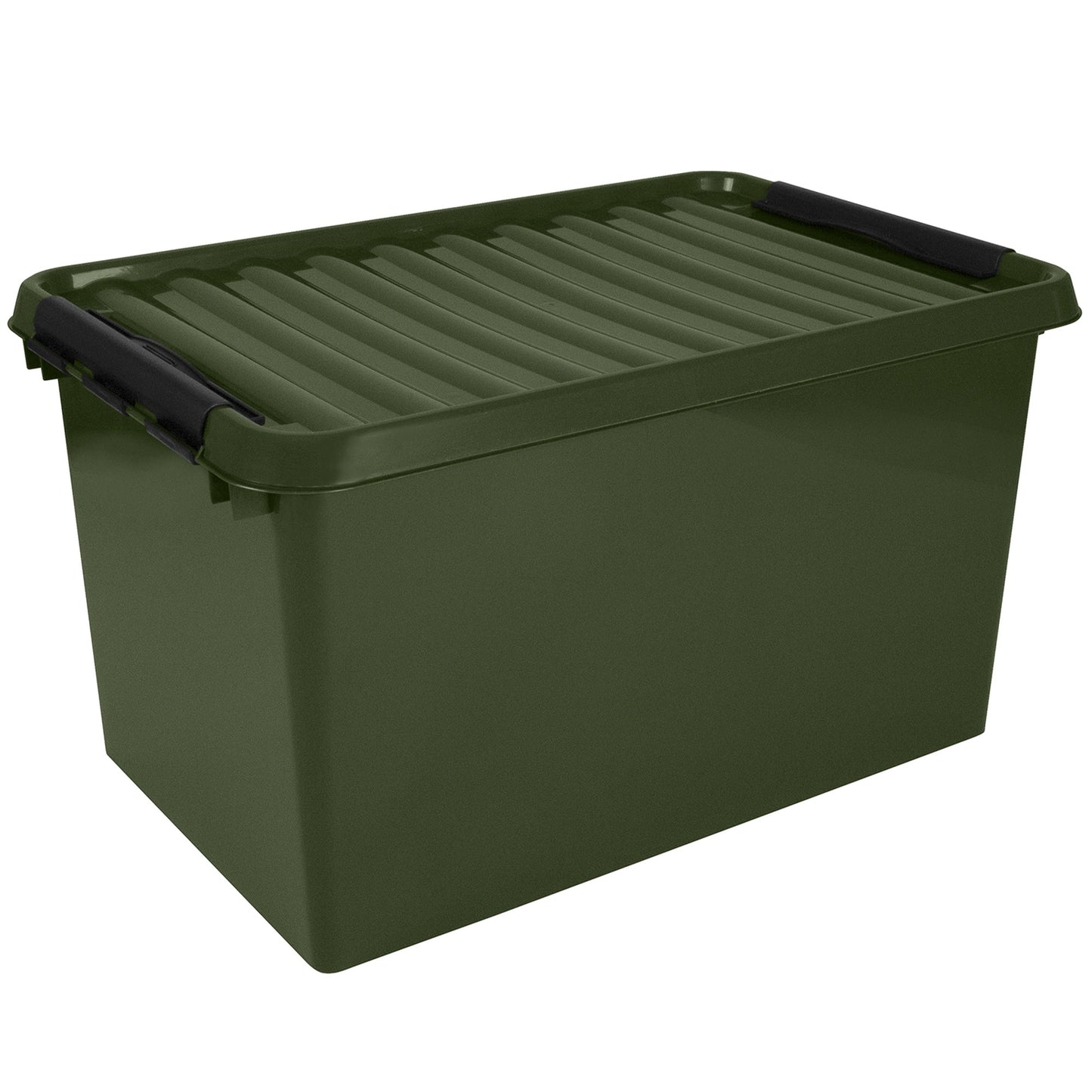 Sunware Aufbewahrungsbox q-line Recycelt 40 x 34 x 40 cm (B x H x T) 62l Kunststoff, 95 % recycelt grün/schwarz