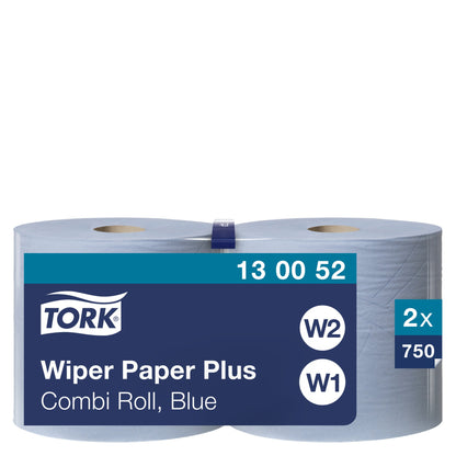 Tork Wischtücher 23,5 cm x 255 m (B x L) Papier blau 2 Rl./Pack.