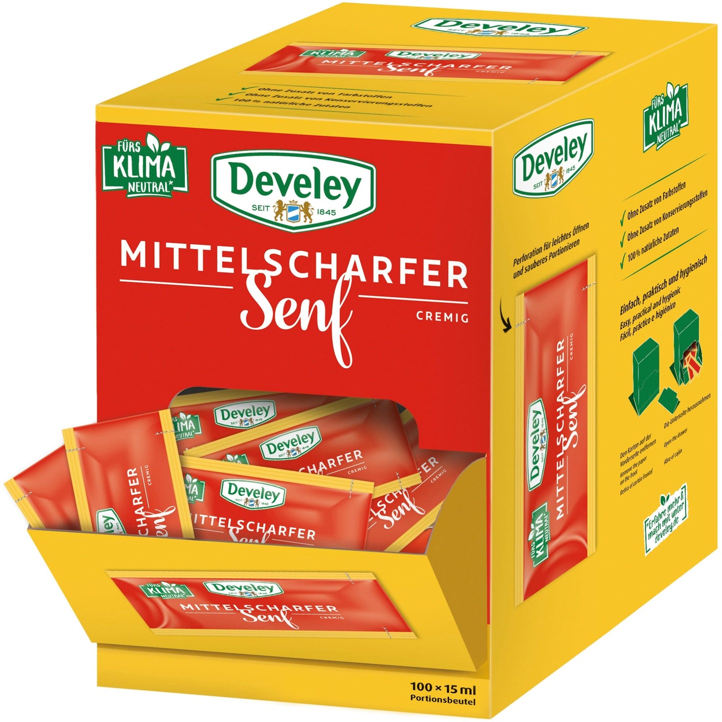 Develey Senf mittelscharf 200 x 15 ml/Pack.