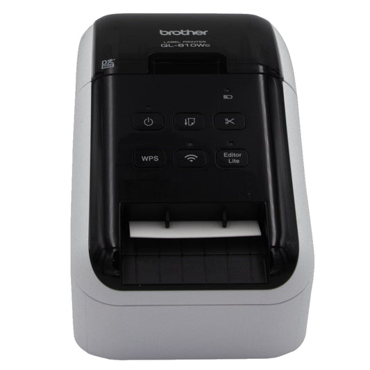 Brother Etikettendrucker QL-810Wc 110 USB 2.0, WLAN inkl. 2 Etikettenrollen (Einzel-Etiketten 29 x 90 mm, 100 St., Endlos-Etikett 62 mm x 5 m), Netzkabel, Netzadapter, USB-Kabel, Dokumentation