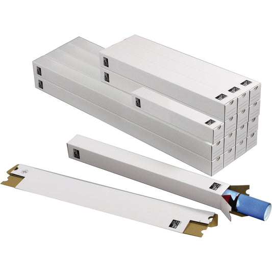 tidyPac® Versandhülse 6,5 x 6,5 x 50 cm (B x H x L) mit Steckverschluss Wellkarton weiß