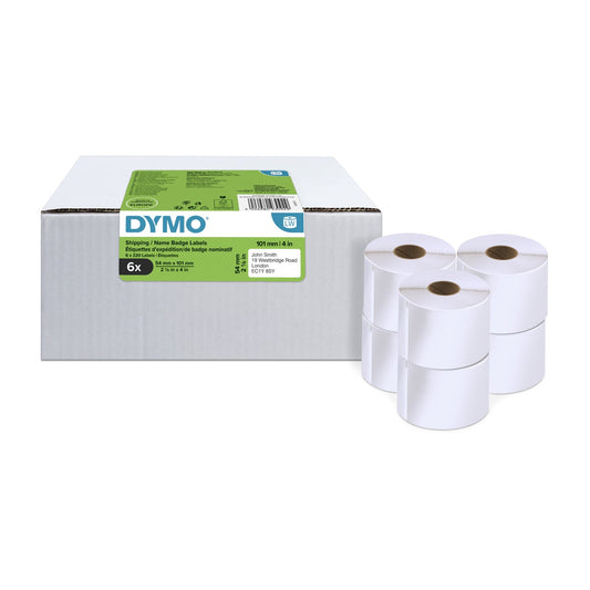DYMO® Vielzwecketikett DYMO LabelWriterT 54 x 101 mm (B x H) weiß 220 Etik./Rl. 1.320 Etik./Pack.