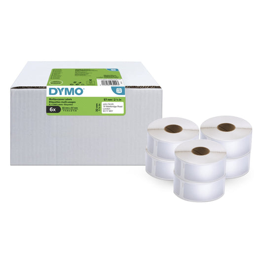 DYMO® Vielzwecketikett DYMO LabelWriterT 32 x 57 mm (B x H) weiß 1.000 Etik./Rl. 6.000 Etik./Pack.