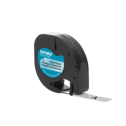 DYMO® Schriftbandkassette 12 mm x 4 m (B x L) transparent schwarz
