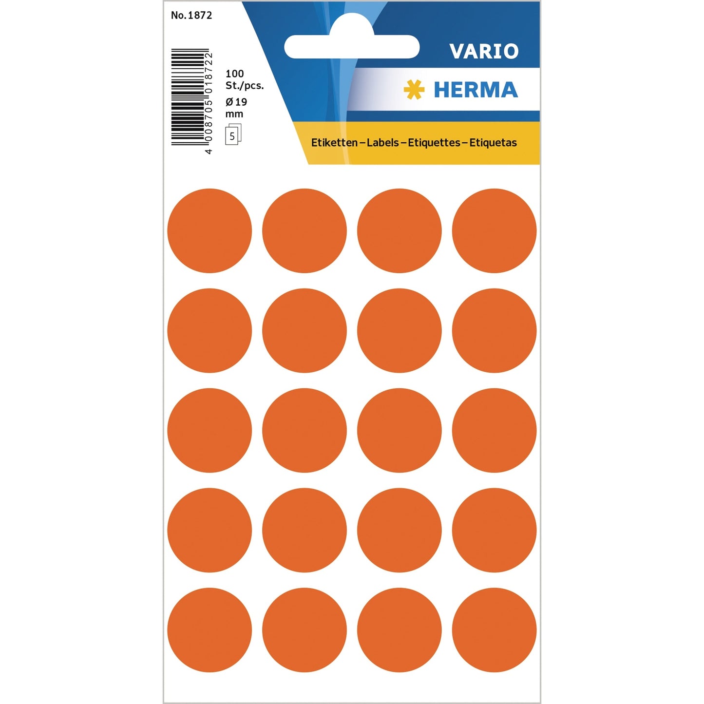 HERMA Markierungspunkt VARIO 19mm Papier rot 100 Etik./Pack.