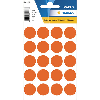 HERMA Markierungspunkt VARIO 19mm Papier rot 100 Etik./Pack.