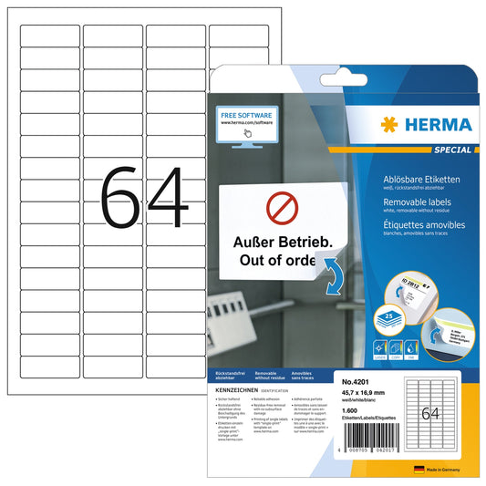 HERMA Sichtreiteretikett 45,7 x 16,9 mm (B x H) Papier weiß