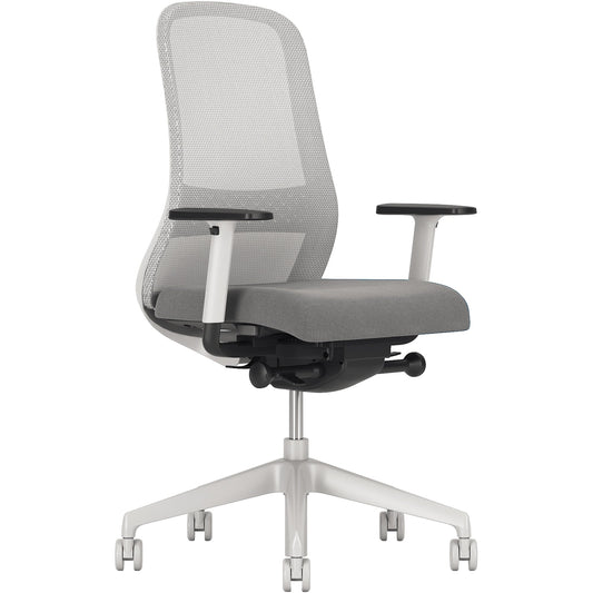 NowyStyl Bürodrehstuhl Souly 41-53cm Synchronmechanik Rolle hart gebremst (für Teppichboden) Kunststoff hellgrau