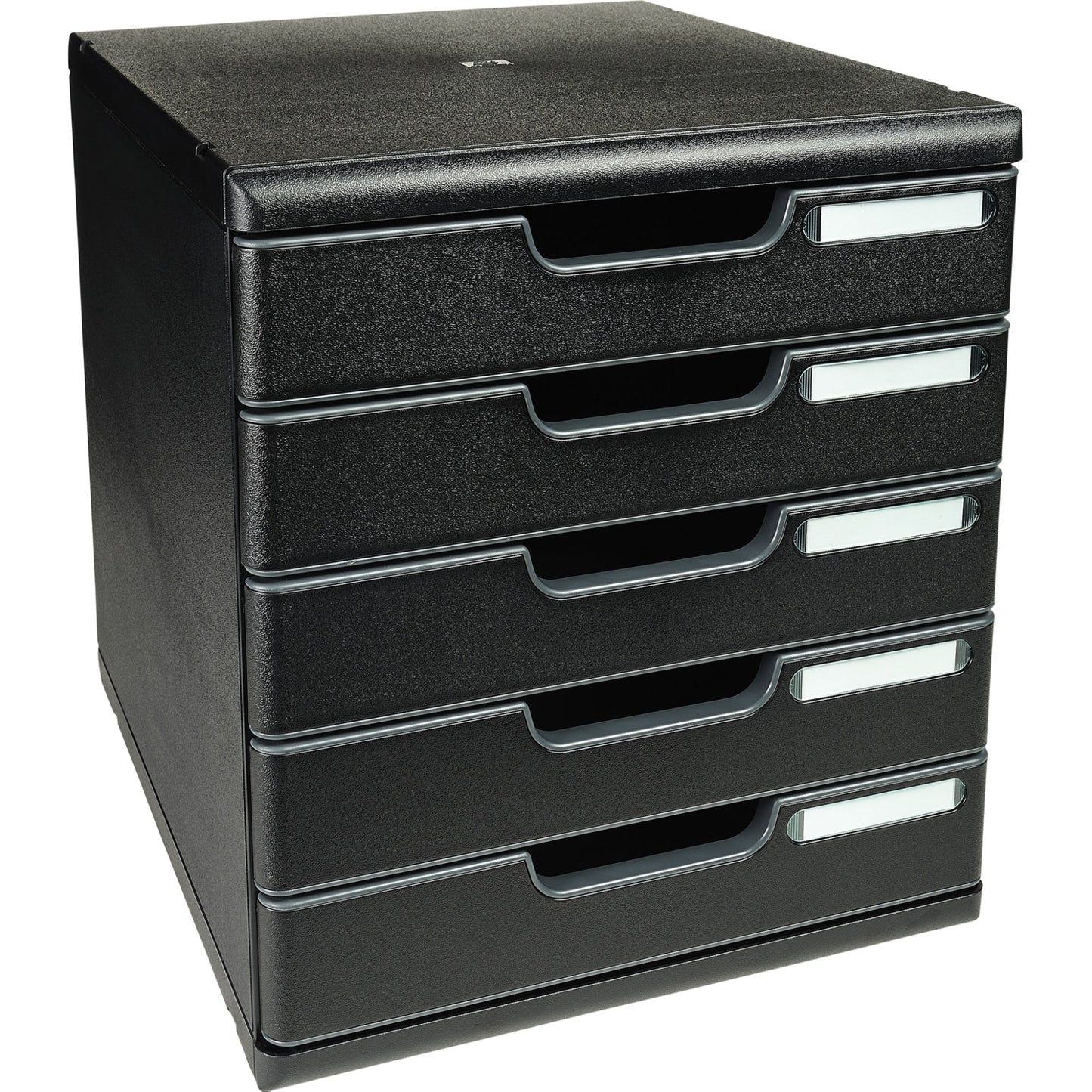 Exacompta Schubladenbox MODULO 5 Schubladen DIN A4+ Polystyrol Gehäusefarbe: schwarz Farbe der Schublade: schwarz