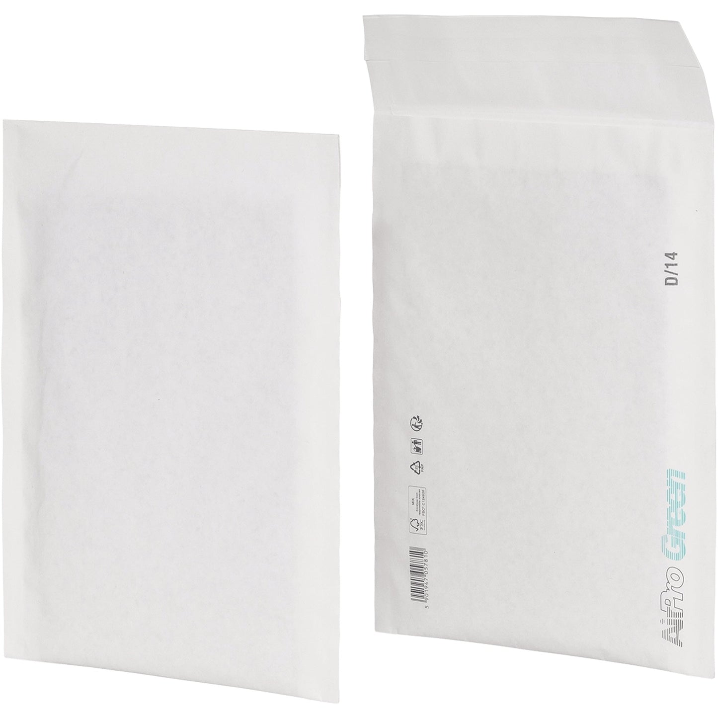 AirPro Green Papierpolstertasche 14D mit Haftklebung Papier weiß 100 St./Pack.