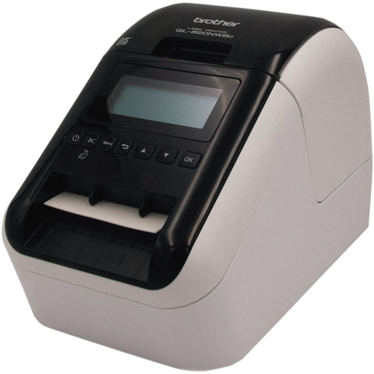 Brother Etikettendrucker QL-820NWBc 60,96mm USB-B 2.0, LAN, WLAN inkl. 2 Starter-Etikettenrollen (100 Einzel-Etiketten 29 x 90 mm, Endlos-Etikett 62 mm x 5 m), Netzkabel, Netzadapter, USB-Kabel