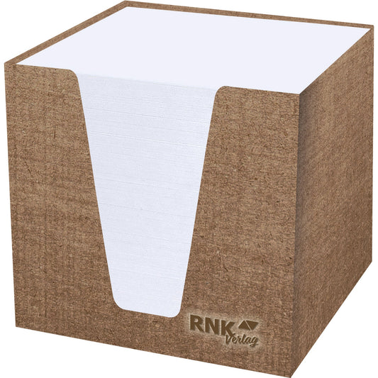 RNK Verlag Zettelbox Eco 9,2 x 9,2 x 9,2 cm (B x H x T) 9 x 9 cm (B x H) 900 Bl. gefüllt Karton braun