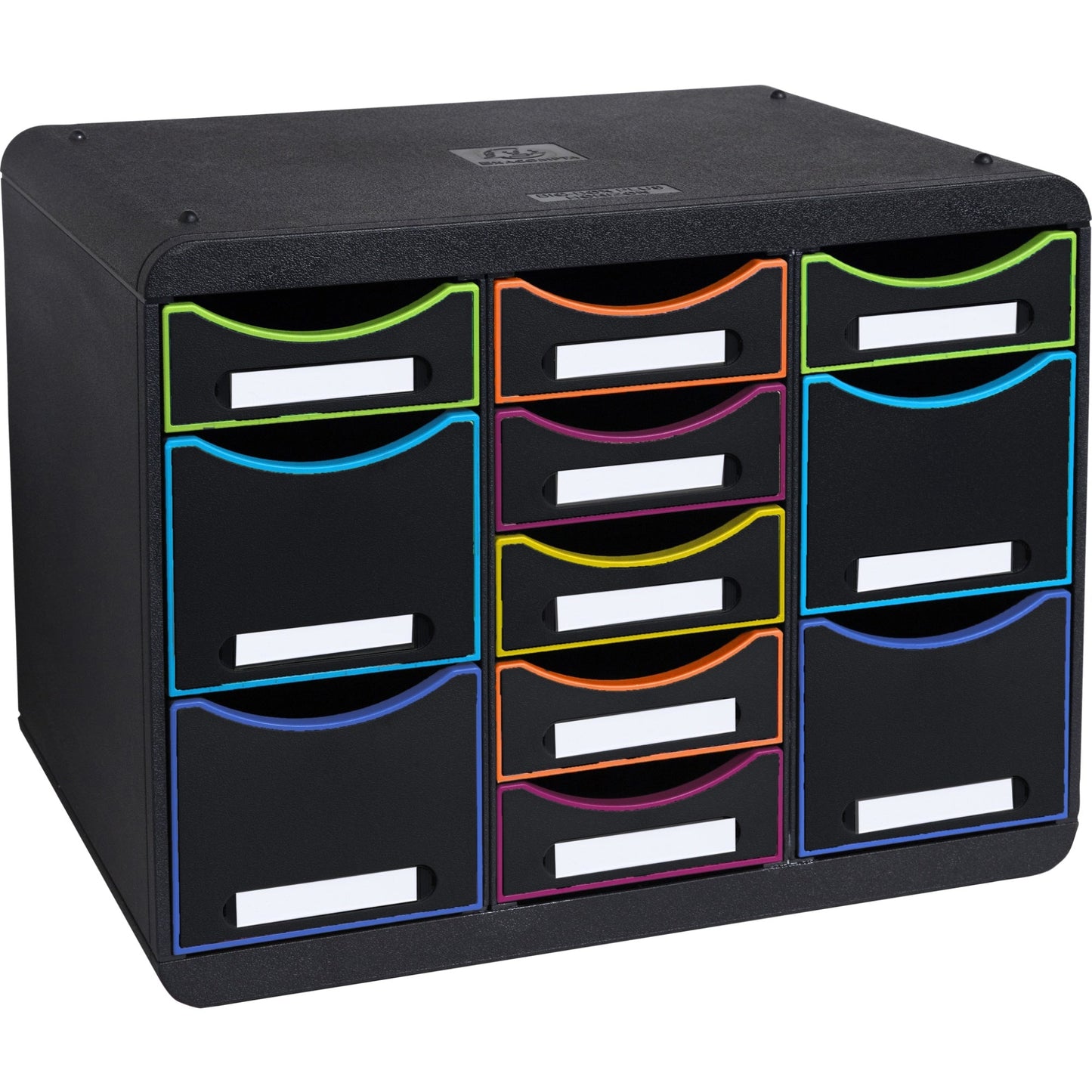 Exacompta Schubladenbox STORE-BOX Multi 11 Schubladen Polystyrol Gehäusefarbe: schwarz Farbe der Schublade: schwarz/harlekin