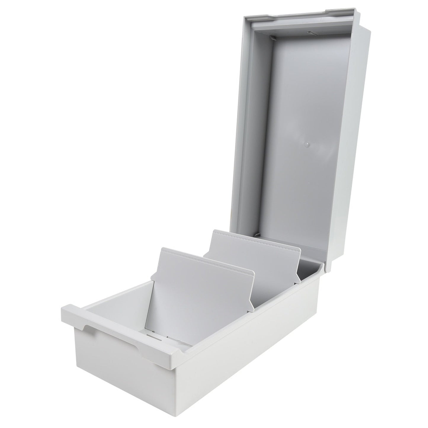 Exacompta Karteikasten Office 13,9 x 17,1 x 35,5 cm (B x H x T) DIN A6 quer 1.200 Karten Polystyrol lichtgrau