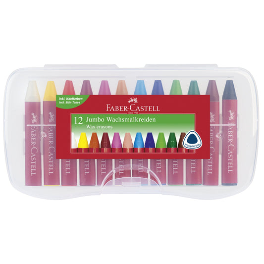Faber-Castell Wachsmalstift Jumbo 2 x 12 cm (Ø x L) farbig sortiert 12 St./Pack.
