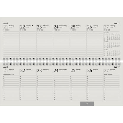 Glocken Querkalender 2025 1 Woche/1 Seite Karton, 100 % recycelt beige