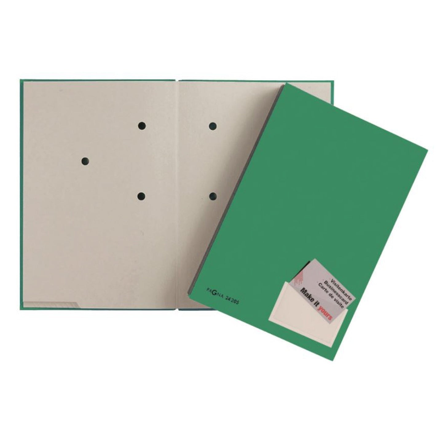 PAGNA Unterschriftenmappe DIN A4 Graupappe, recycelt grün grau 20 Fächer