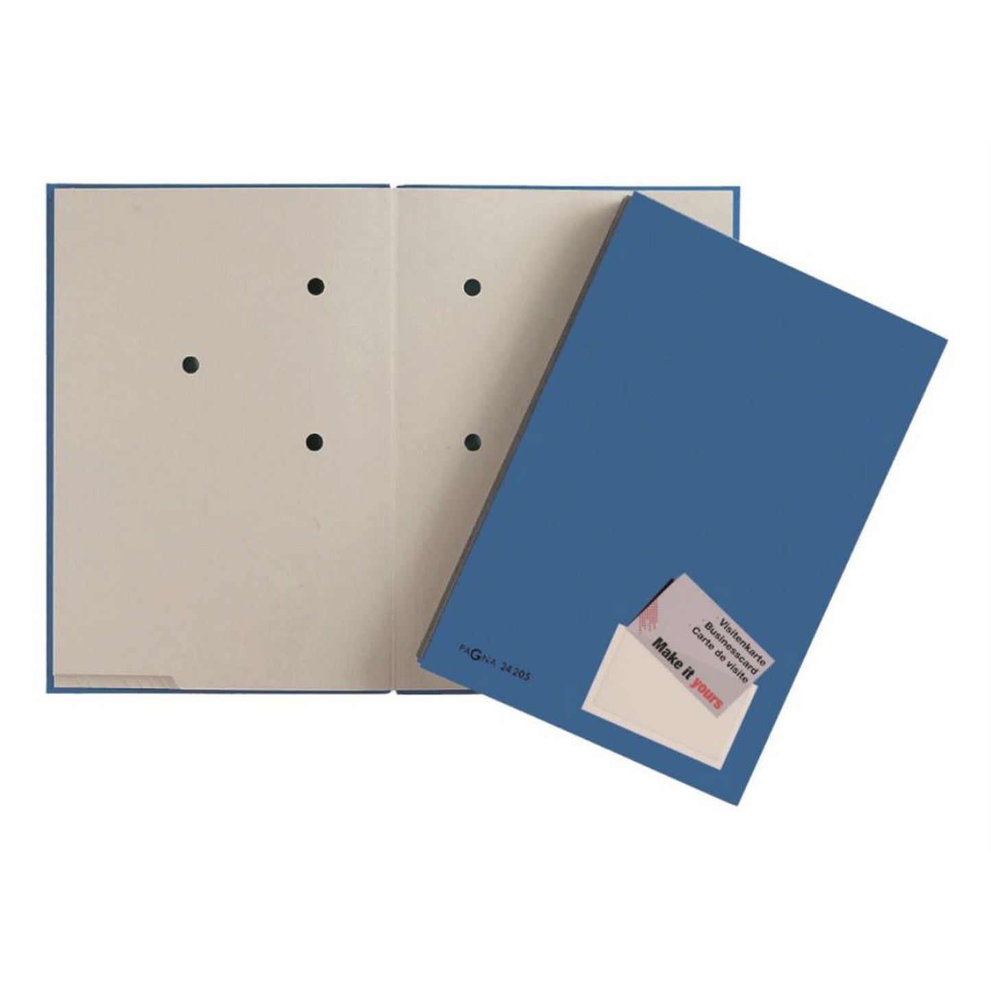 PAGNA Unterschriftenmappe DIN A4 Graupappe, recycelt blau grau 20 Fächer