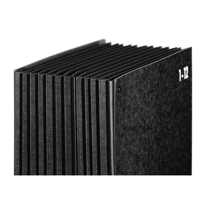 PAGNA Pultordner Classic DIN A4 1-12, Jan.-Dez. Hartpappe, 80 % recycelt schwarz 12 Fächer