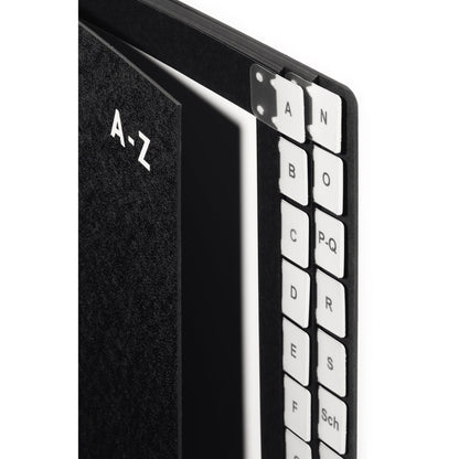 PAGNA Pultordner Classic DIN A4 A-Z Hartpappe, 80 % recycelt schwarz 24 Fächer