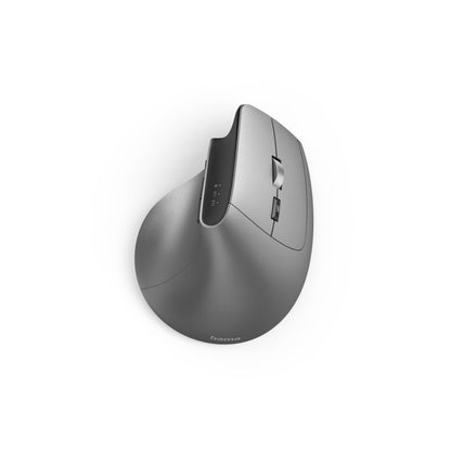 Hama Optische PC Maus EMW-700 Rechtshänder ergonomisch USB-A 10m Akku inkl. USB-A-Empfänger, Ladekabel (USB-A auf USB-C) anthrazit