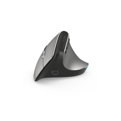 Hama Optische PC Maus EMW-700 Rechtshänder ergonomisch USB-A 10m Akku inkl. USB-A-Empfänger, Ladekabel (USB-A auf USB-C) anthrazit