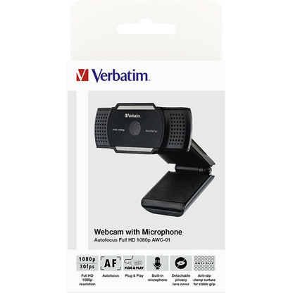 Verbatim Webcam AWC-01 80 x 76 x 32 mm (B x H x T) USB-A 1,5m schwarz