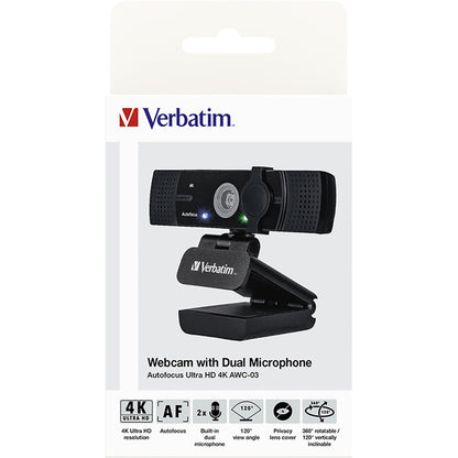 Verbatim Webcam AWC-03 106 x 55 x 42,5 mm (B x H x T) USB-A 1,5m schwarz
