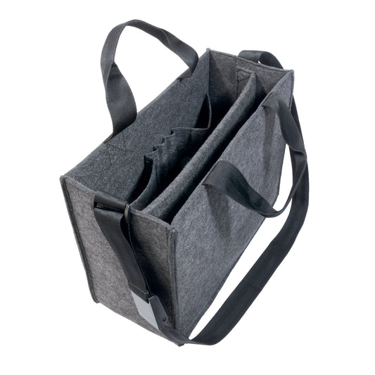 SIGEL Aufbewahrungstasche Desk Sharing Notebook, Handy, Projektunterlagen, Schreibgeräte, Headset, Trinkflasche 36 x 28 x 15 cm (B x H x T) Synthetik-Filz, 100 % recycelt dunkelgrau