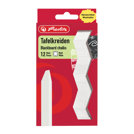 Herlitz Tafelkreide ohne Papierhülle weiß 12 St./Pack.