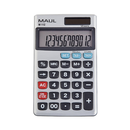 MAUL Taschenrechner M 112 1 x 12-stellig silber Batterie, Solar-Energie