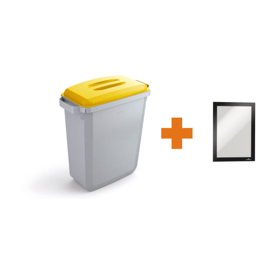 DURABLE Abfalleimer DURABIN® 60L 60l Polypropylen grau 1 Sortierfach