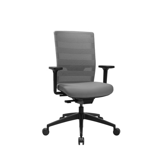 TOPSTAR Bürodrehstuhl SITNESS AIRWORK 45-57cm Synchronmechanik Rolle hart gebremst (für Teppichboden) optionales Zubehör: Rolle weich gebremmst (für Hartboden) 6990 Kunststoff grau