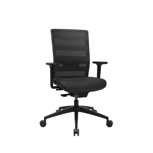 TOPSTAR Bürodrehstuhl SITNESS AIRWORK 45-57cm Synchronmechanik Rolle hart gebremst (für Teppichboden) optionales Zubehör: Rolle weich gebremmst (für Hartboden) 6990 Kunststoff schwarz
