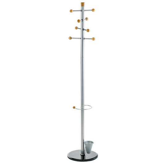 ALCO Garderobenständer 38 x 175 cm (Ø x H) Metall, pulverbeschichtet silber