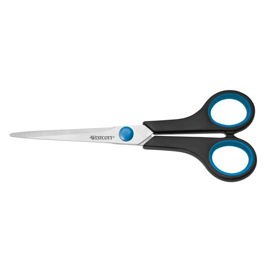 Westcott Universalschere Easy Grip 175mm Rechtshänder Stahl schwarz/blau