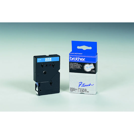 Brother Schriftbandkassette P-touch 12 mm x 7,7 m (B x L) weiß blau