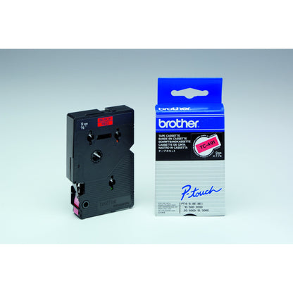 Brother Schriftbandkassette P-touch 9 mm x 7,7 m (B x L) rot schwarz