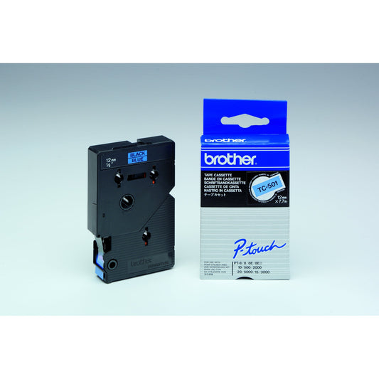 Brother Schriftbandkassette P-touch 12 mm x 7,7 m (B x L) blau schwarz